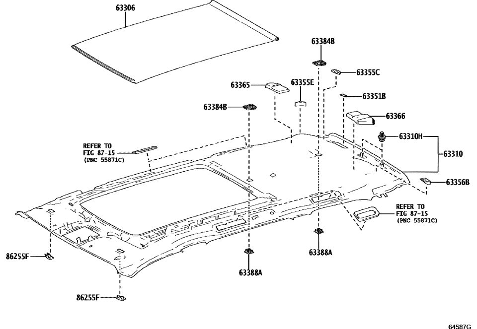 Lexus 63310-0E760-C0 HEADLINING ASSY, ROO