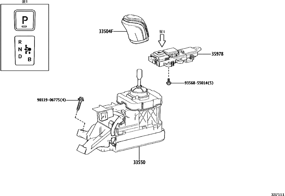 Lexus 33550-76040 FLOOR SHIFT ASSY, TR