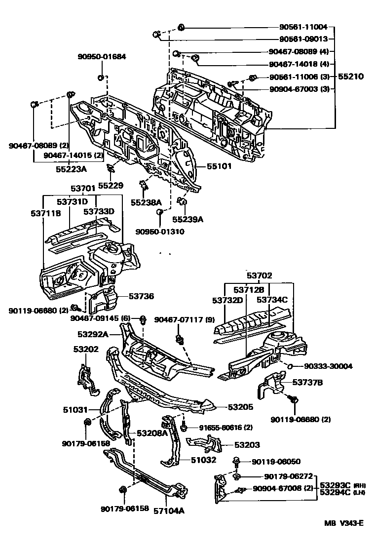 Lexus 90119-06050 Bolt, W/Washer