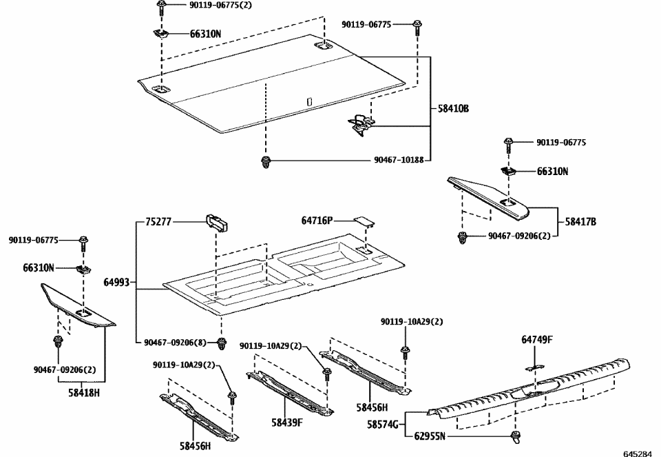 Lexus 62955-60060 RETAINER, QUARTER VE