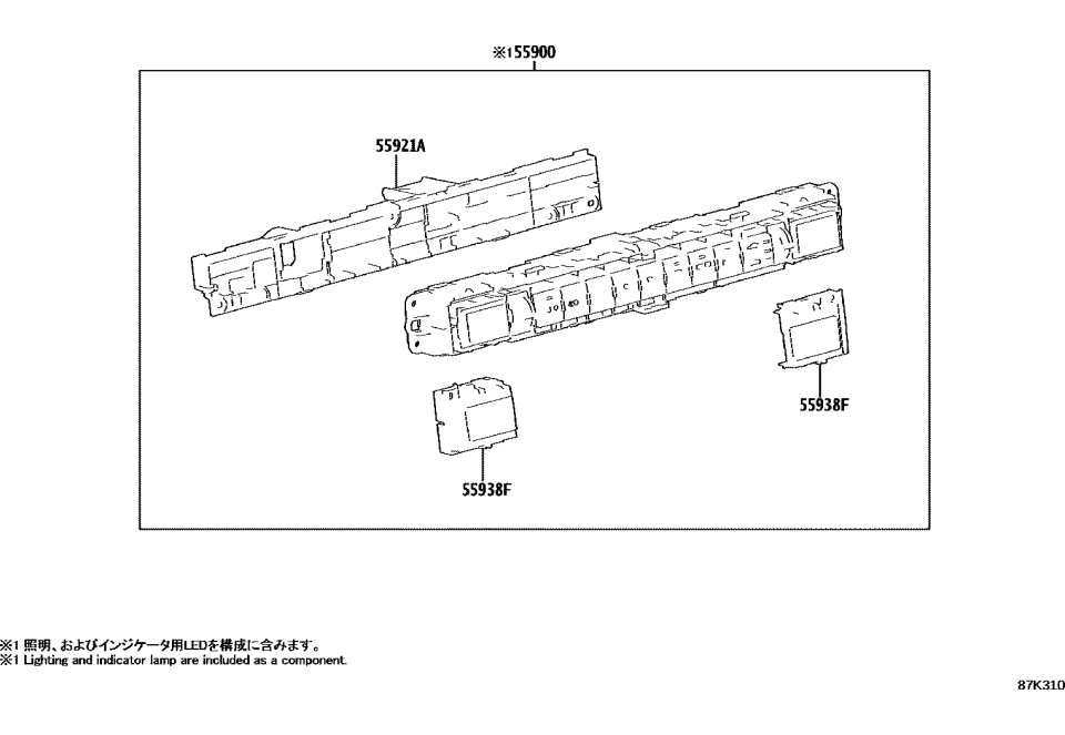 Lexus 55938-60070 LENS, CTR CLUSTER MO