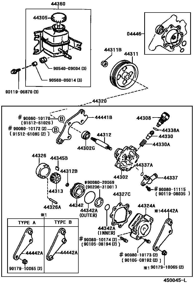 Lexus 90080-10170 Bolt, Washer Based H