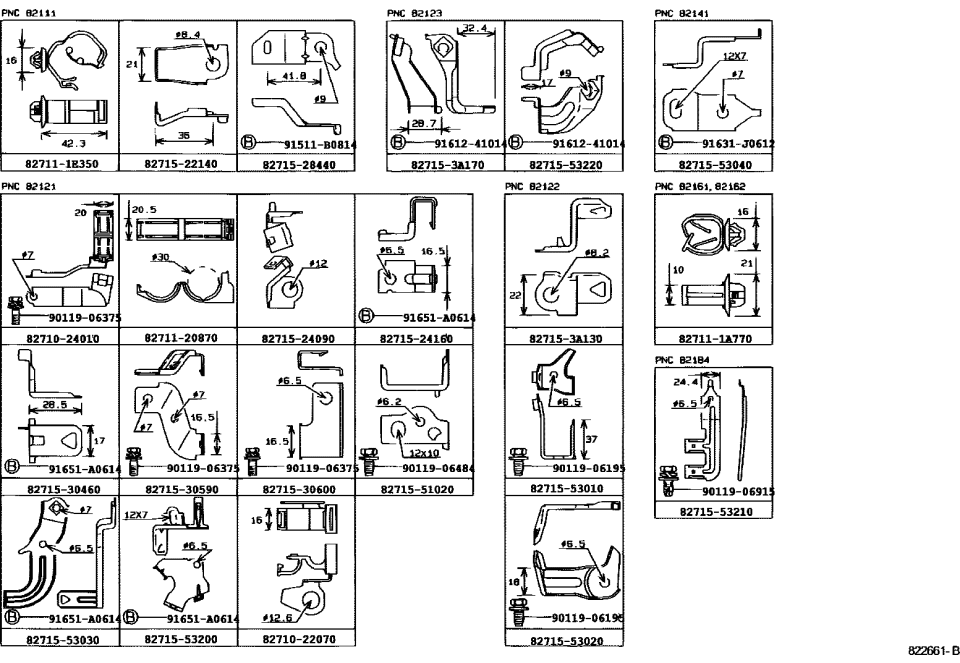 Lexus 82710-22070 Clamp Assembly, Wiring H