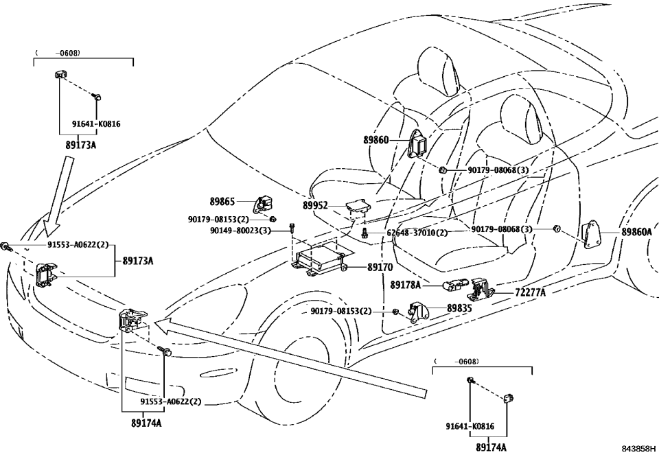 Lexus 62648-37010 Bolt, Quarter Trim Cover