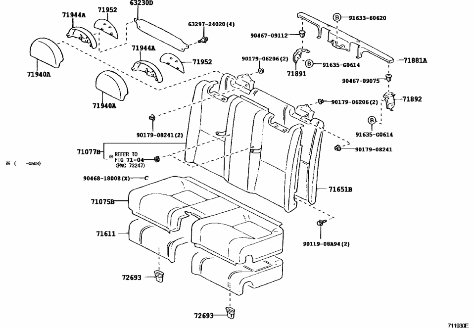 Lexus 90119-08A94 Bolt, W/Washer