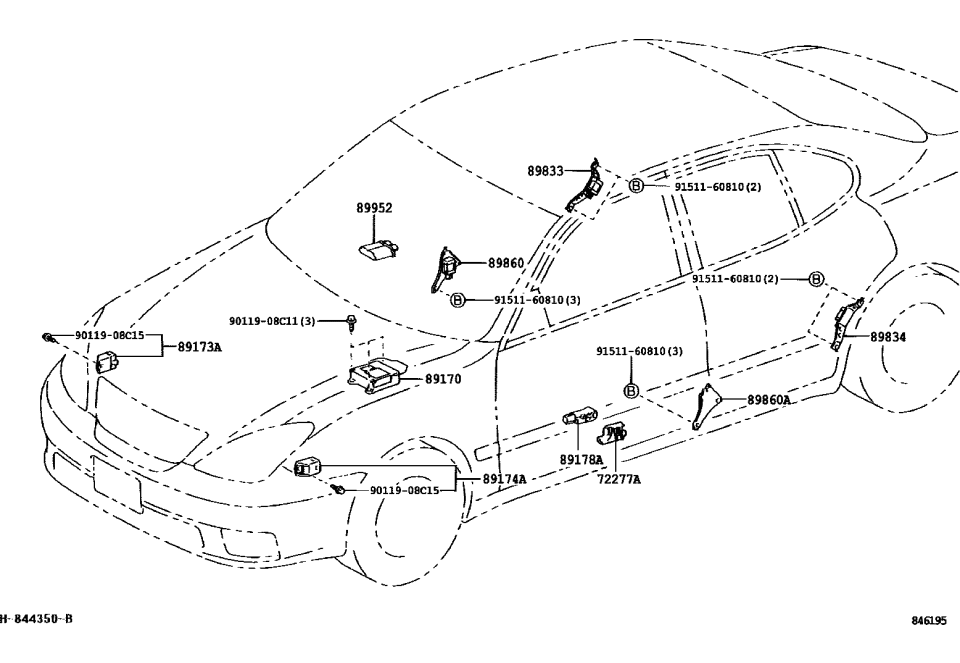 Lexus 90119-08C11 Bolt, W/Washer