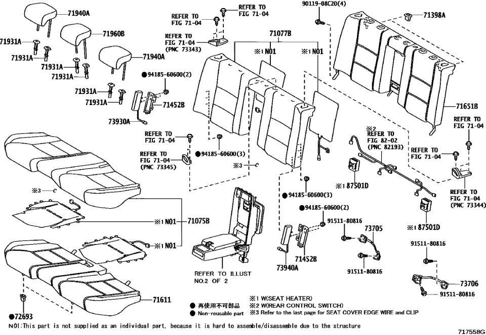 Lexus 71452-30070 BRACKET, RR SEAT BAC