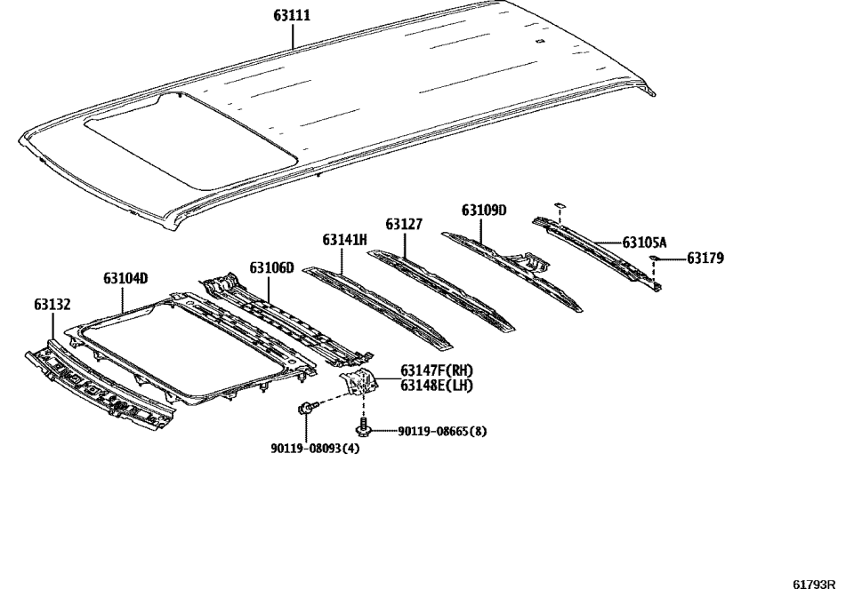 Lexus 63104-60090 REINFORCEMENT SUB-AS