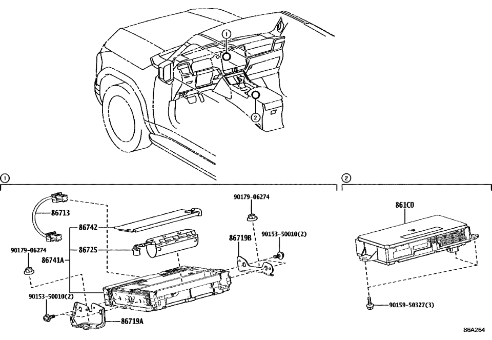 Lexus 861C0-58060 CRADLE ASSY, MOBILE
