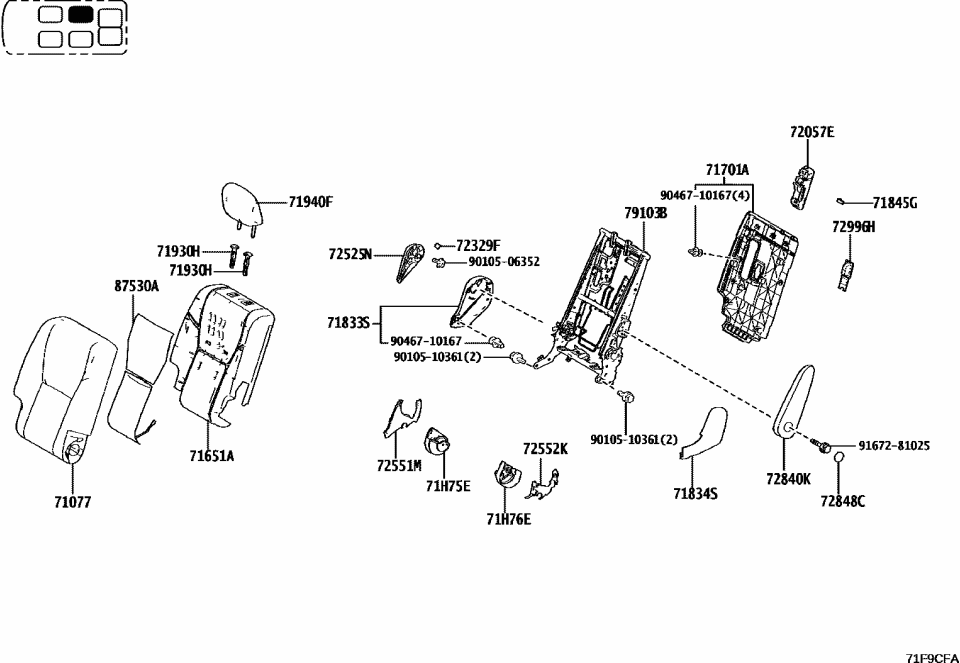 Lexus 71077-60Z30-B3 COVER SUB-ASSY, RR S