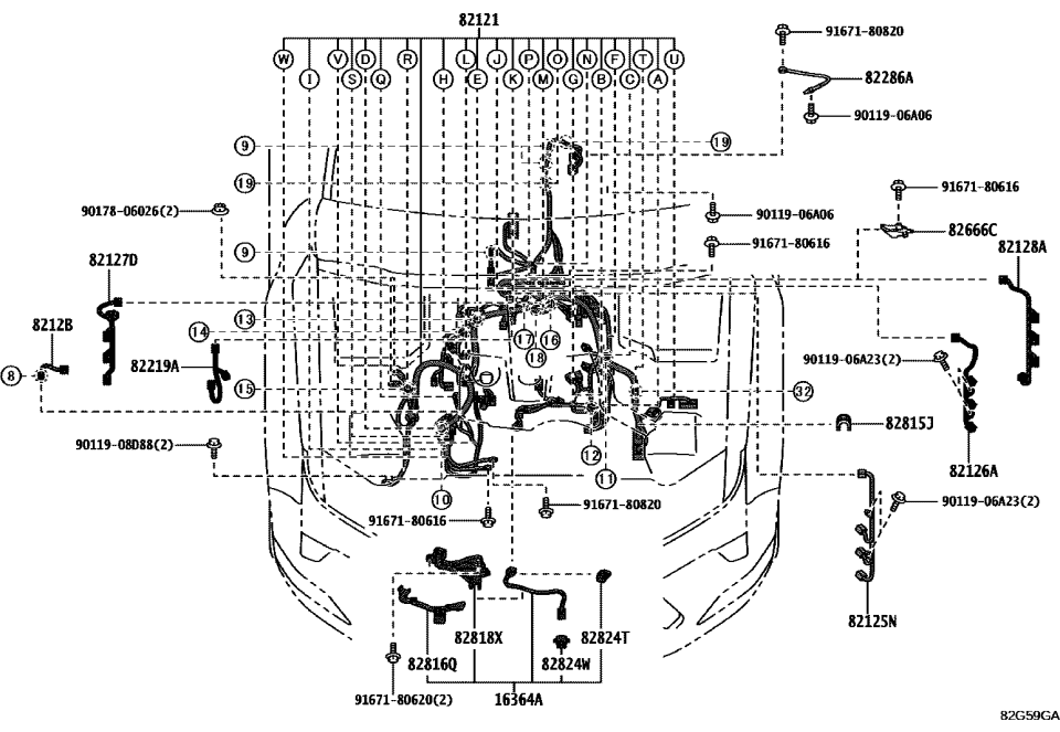 Lexus 82126-60030 WIRE, ENGINE, NO.6