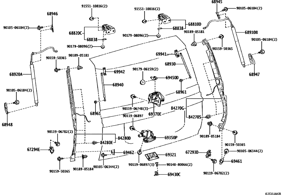 Lexus 68910-60171 UNIT ASSY, POWER BAC