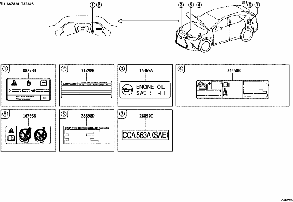 Lexus 28898-F0030 LABEL, BATTERY INFOR