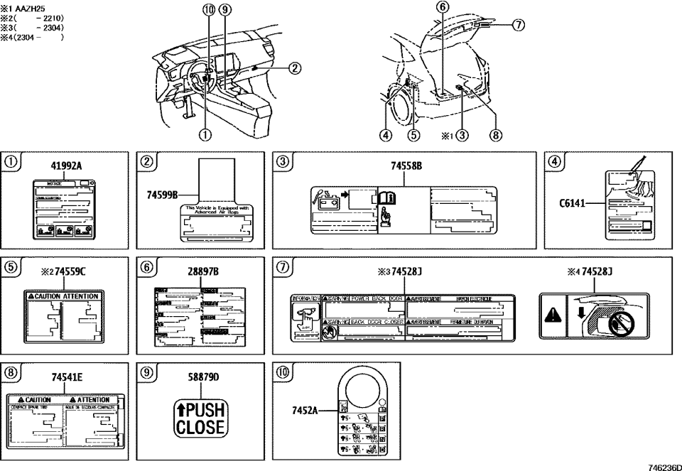 Lexus 58879-F6010 LABEL, CONSOLE DOOR