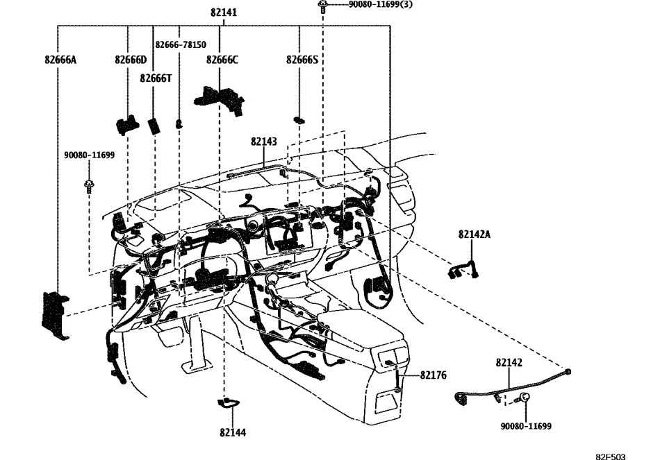 Lexus 82144-F6010 WIRE, INSTRUMENT PAN