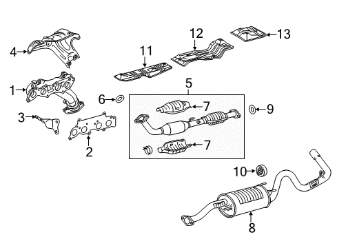 Diagram for 2010 Toyota 4Runner Exhaust Components 