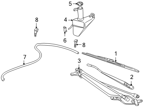 Diagram for 2003 Ford Excursion Windshield - Wiper & Washer Components