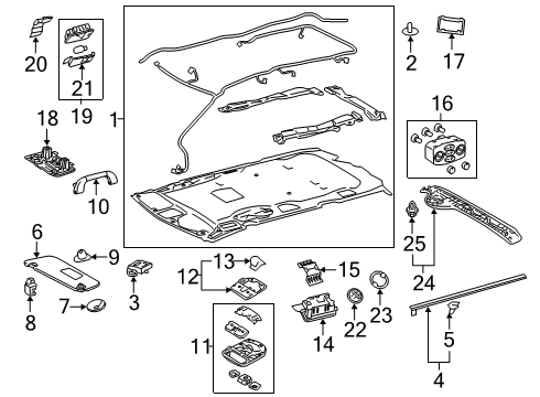 Diagram for 2014 Toyota Sienna Interior Trim - Roof