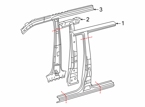 Diagram for 2006 Toyota Tacoma Center Pillar