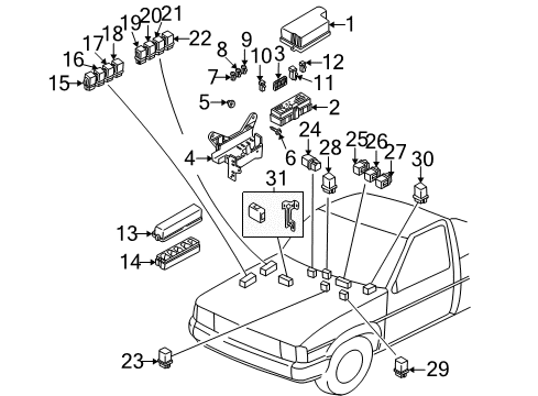 Diagram for 2003 Nissan Xterra Keyless Entry Components