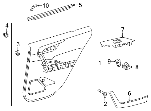 Diagram for 2020 Toyota RAV4 Interior Trim - Rear Door 