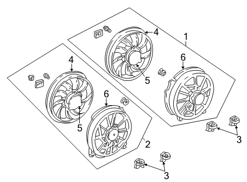 Diagram for 2002 Ford Taurus Radiator & Components 