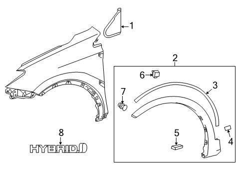 Diagram for 2018 Toyota RAV4 Exterior Trim - Fender 