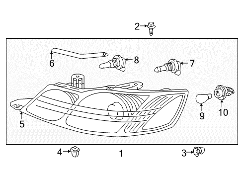 Diagram for 2000 Toyota Avalon Headlamp Components 