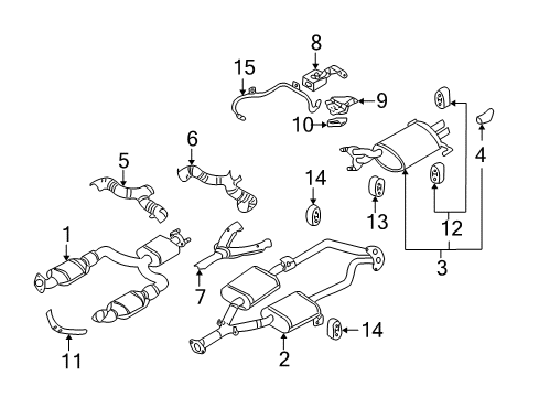 Diagram for 2002 Infiniti Q45 Exhaust Components