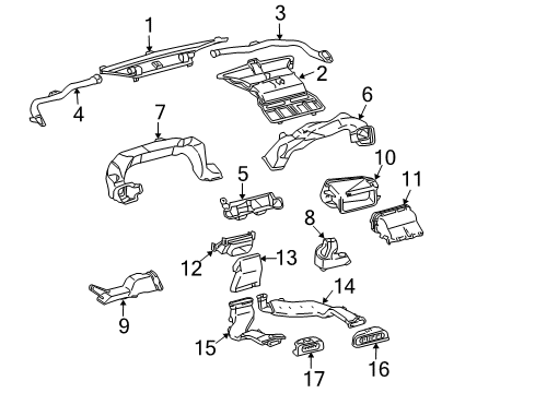 Diagram for 2006 Toyota Sienna Ducts