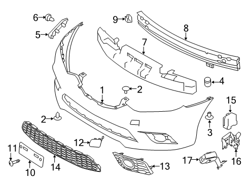 Diagram for 2018 Nissan GT-R Bumper & Components - Rear 