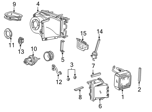 Diagram for 2004 Ford E-250 A/C Evaporator Components