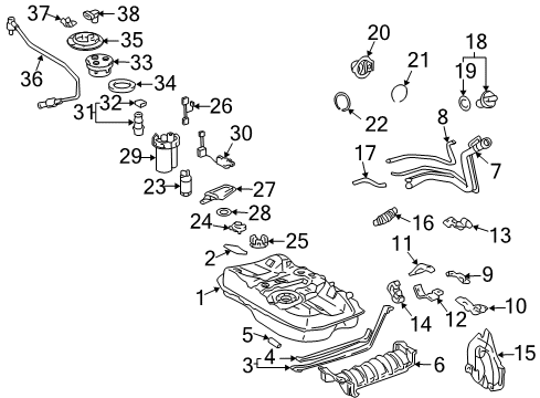 Diagram for 2006 Toyota Solara Fuel System Components