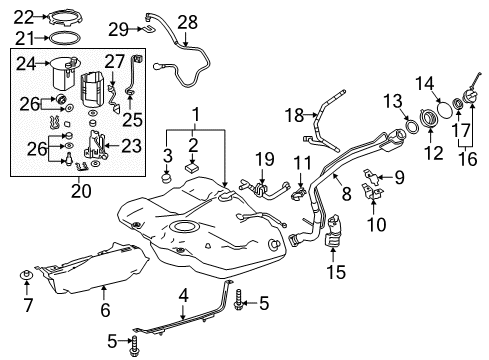 Diagram for 2018 Toyota Camry Fuel System Components 