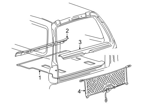 Diagram for 2003 Ford Excursion Interior Trim - Rear Body