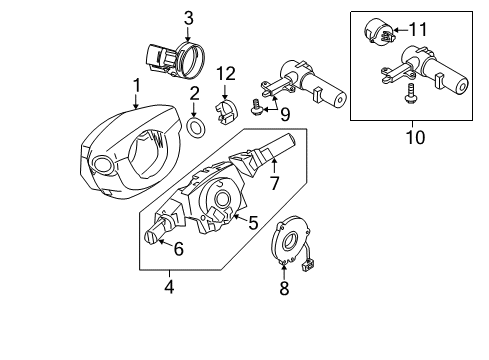 Diagram for 2005 Nissan Frontier Shroud, Switches & Levers