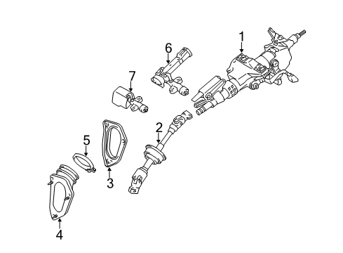 Diagram for 2002 Toyota Camry Steering Column Assembly 