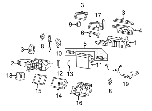 Diagram for 2010 Chevrolet Corvette A/C Evaporator & Heater Components