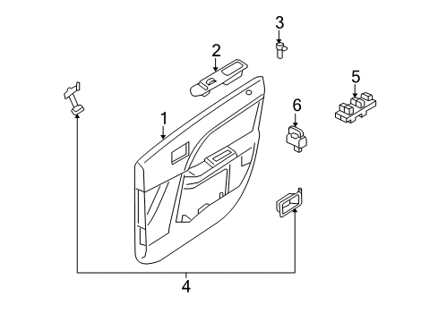Diagram for 2005 Ford Freestyle Interior Trim - Front Door