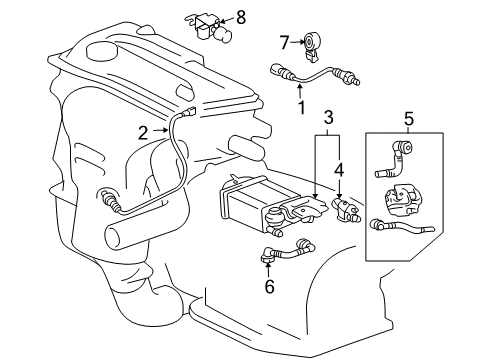 Diagram for 2002 Toyota Camry Emission Components 