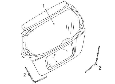 Diagram for 2010 Pontiac G3 Lift Gate - Glass & Hardware