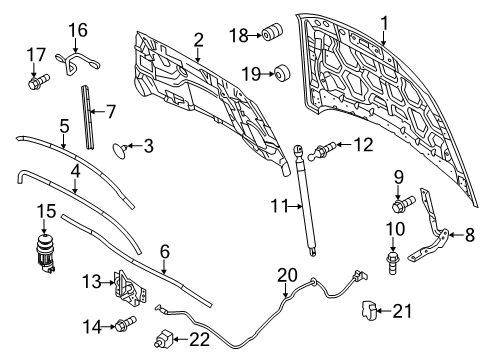 Diagram for 2010 Ford Taurus Hood & Components