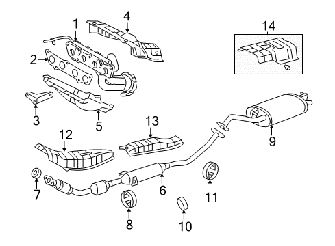 Diagram for 2003 Toyota Celica Exhaust Components 
