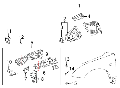 Diagram for 2005 Toyota Celica Structural Components & Rails