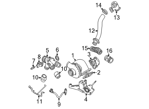 Diagram for 2000 Ford F-350 Super Duty Turbocharger, Engine