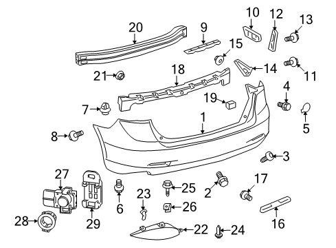 Diagram for 2014 Toyota Venza Bumper & Components - Rear 