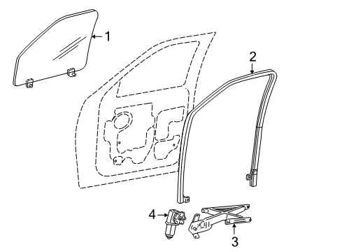 Diagram for 2006 Ford Expedition Front Door - Glass & Hardware