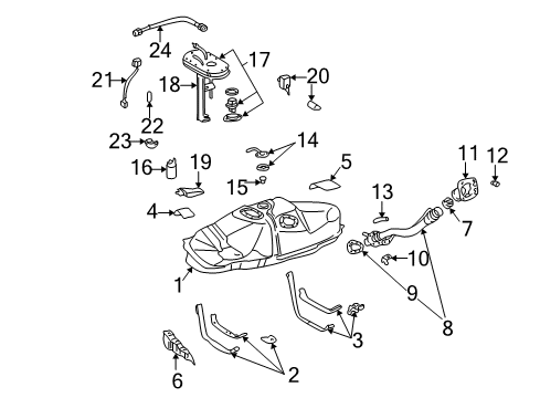 Diagram for 1995 Toyota Tacoma Fuel System Components