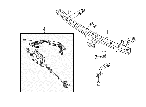 Diagram for 2009 Ford Edge Trailer Hitch Components