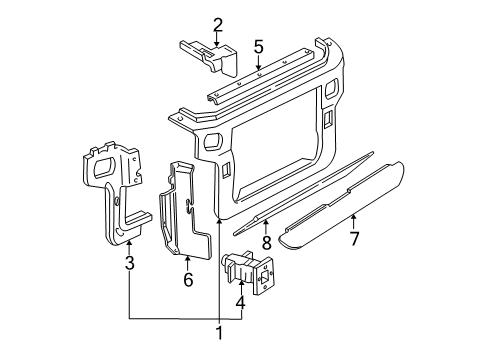 Diagram for 2000 Ford Mustang Radiator Support